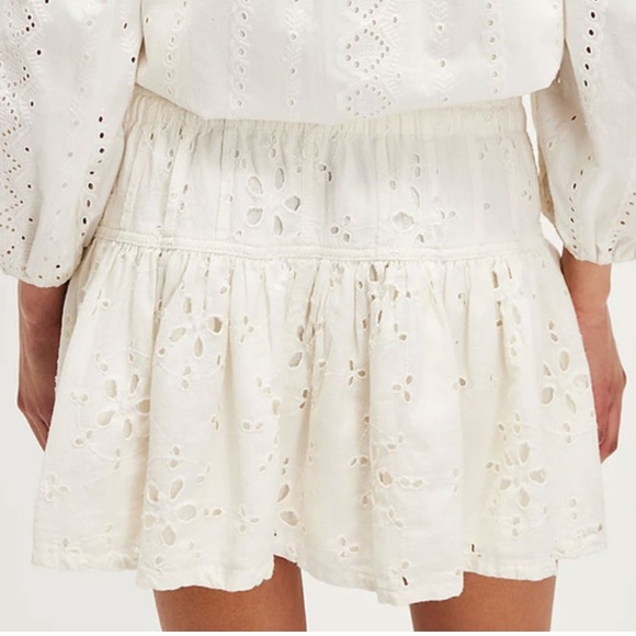 FREE PEOPLE Roselle Eyelet Womens Mini Skirt. Size Small. New With Tags. - Picture 2 of 13